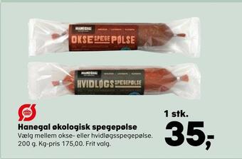 Kvickly Hanegal økologisk spegepølse tilbud