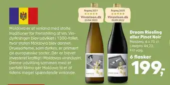 Kvickly Dream riesling eller pinot noir tilbud