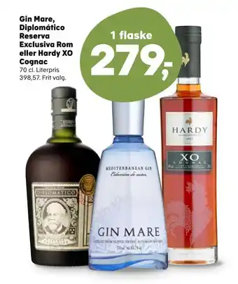 SuperBrugsen Gin mare, diplomático reserva exclusiva rom eller hardy xo cognac tilbud