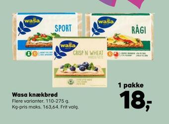 SuperBrugsen Wasa knækbrød tilbud