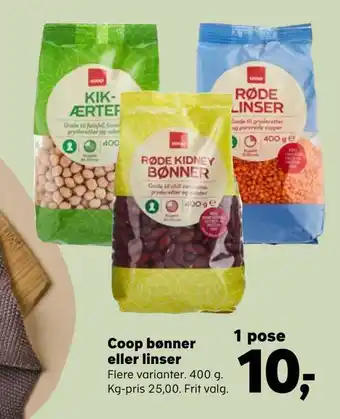 SuperBrugsen Coop bønner eller linser tilbud