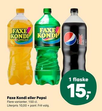 SuperBrugsen Faxe kondi eller pepsi tilbud