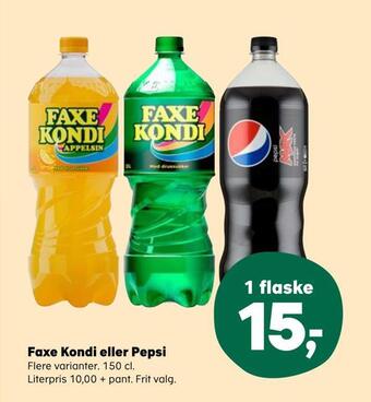 Kvickly Faxe kondi eller pepsi tilbud