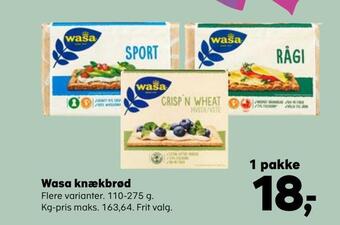 Kvickly Wasa knækbrød tilbud