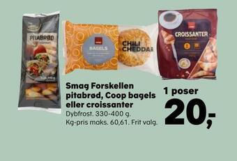 SuperBrugsen Smag forskellen pitabrød, coop bagels eller croissanter tilbud