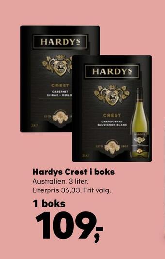 SuperBrugsen Hardys crest i boks tilbud