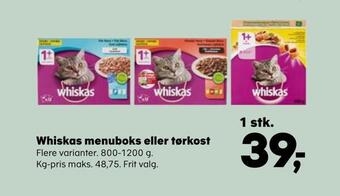 SuperBrugsen Whiskas menuboks eller tørkost tilbud