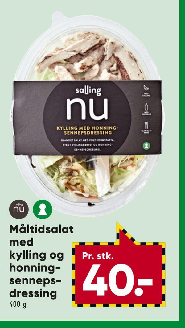 Måltidsalat med kylling og honning senneps dressing tilbud hos Bilka