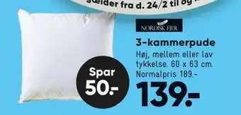 Bilka 3-kammer pude tilbud