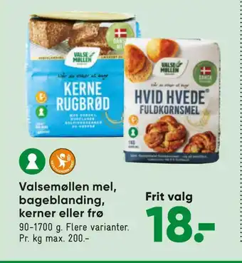 Bilka Valsemøllen mel, bageblanding, kerner eller frø tilbud