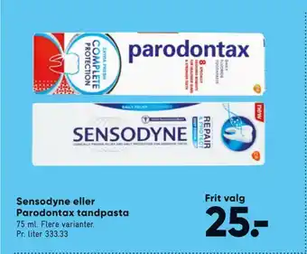 Sensodyne eller parodontax tandpasta