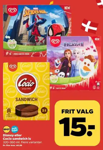 Netto Disney eller cocio sandwich is tilbud