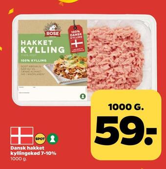 Netto Dansk hakket kyllingekød 7-10% tilbud