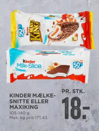 MENY Kinder mælkesnitte eller maxiking tilbud