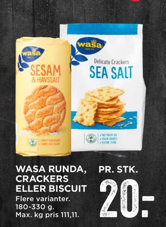 MENY Wasa runda, crackers eller biscuit tilbud