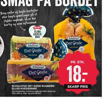 MENY Schulstad det gode rugbrød eller hvedebrød tilbud