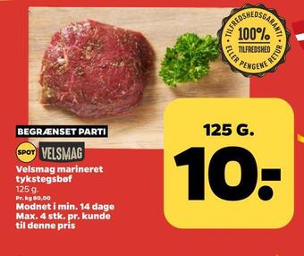 Netto Velsmag marineret tykstegsbøf tilbud
