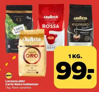 Netto Lavazza eller carte noire helbønner tilbud