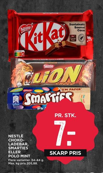 MENY Nestlè chokoladebar, smarties eller polo mint tilbud