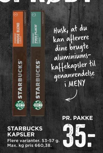 MENY Starbucks kapsler tilbud