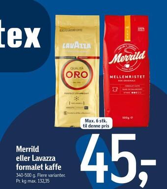 Føtex Merrild eller lavazza formalet kaffe tilbud