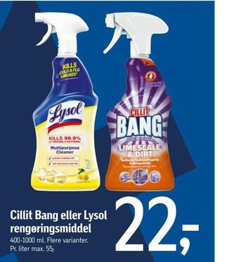 Cillit bang eller lysol rengøringsmiddel