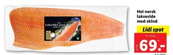 Lidl Hel Norsk Lakseside med Skind tilbud
