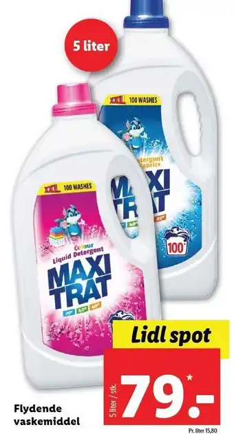 Lidl Maxi trat flydende vaskemiddel tilbud