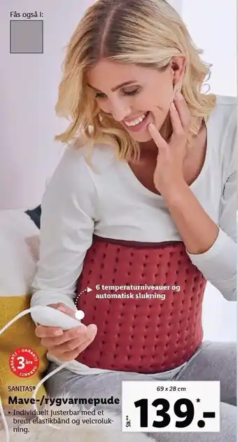 Sanitas mave-/rygvarmepude