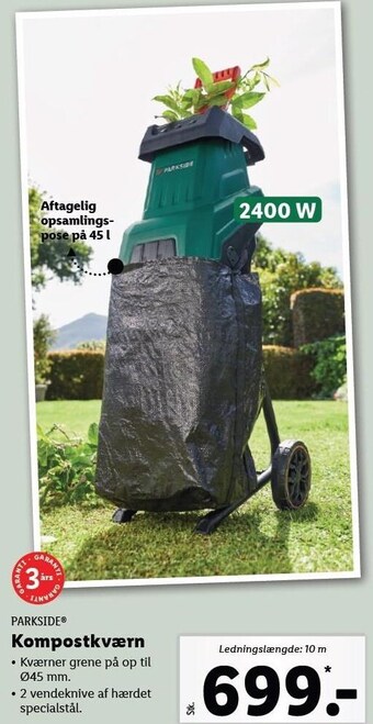Lidl Parkside kompostkværn tilbud