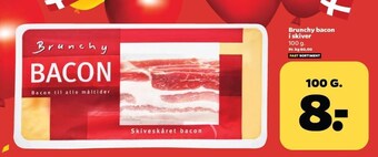 Netto Brunchy bacon i skiver tilbud