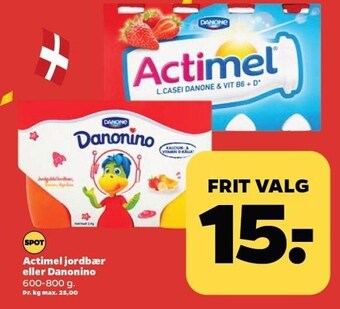 Actimel jordbær el. danonino
