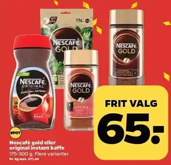Netto Nescafe gold el. original instant kaffe tilbud