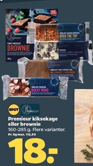 Netto Premieur kiksekage eller brownie tilbud