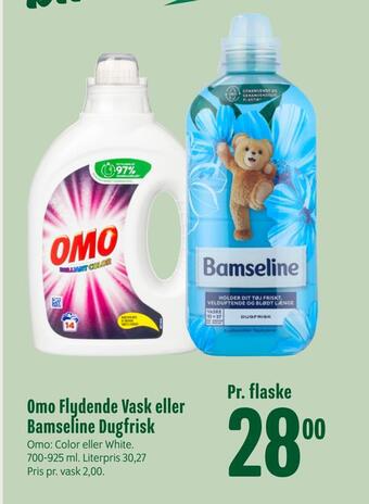 Min Købmand Omo flydende vask eller bamseline dugfrisk tilbud