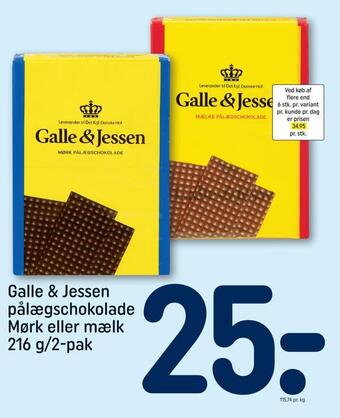 REMA 1000 Galle & jessen pålægschokolade tilbud