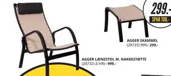 Agger lænestol m. nakkestøtte