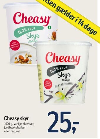 Føtex Cheasy skyr jordbær & rabarber tilbud