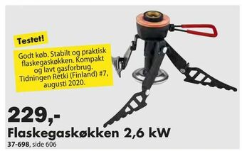 Biltema Flaskegaskøkken 2,6 kW tilbud