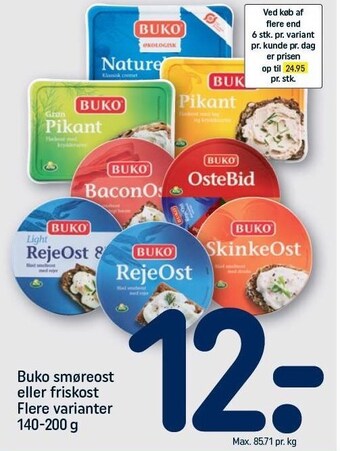 REMA 1000 Buko smøreost el. friskost tilbud