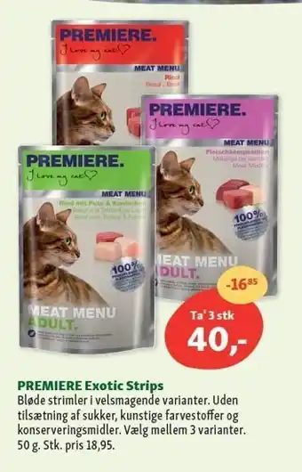 Maxi Zoo Premiere exotic strips - 3 stk. tilbud