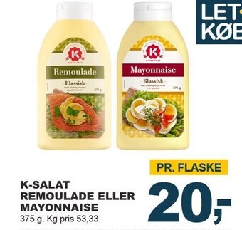 Let-Køb K-salat remoulade eller mayonnaise tilbud