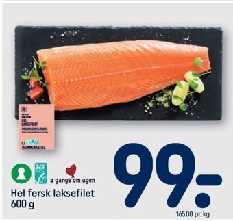 REMA 1000 Hel Fersk Laksefilet 600g tilbud