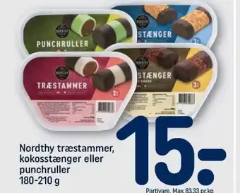 REMA 1000 Nordthy Træstammer, Kokosstænger eller Punchruller 180-210g tilbud