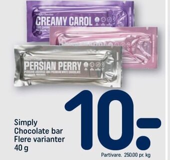 REMA 1000 Simply Chocolate Bar tilbud