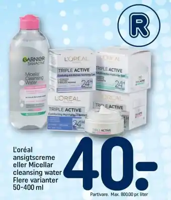 REMA 1000 L'Oréal Ansigtscreme eller Micellar Cleansing Water tilbud