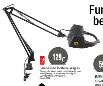 Harald Nyborg Lampe med forstørrelsesglas tilbud