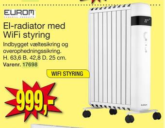 Harald Nyborg El-radiator med wifi styring tilbud