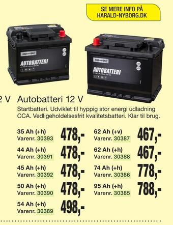 Harald Nyborg Autobatteri 12 v tilbud
