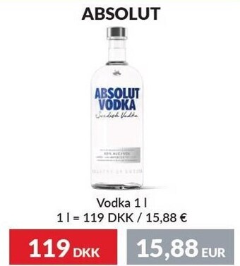 Nielsen's Discount Absolut vodka tilbud